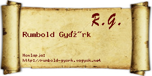 Rumbold Györk névjegykártya